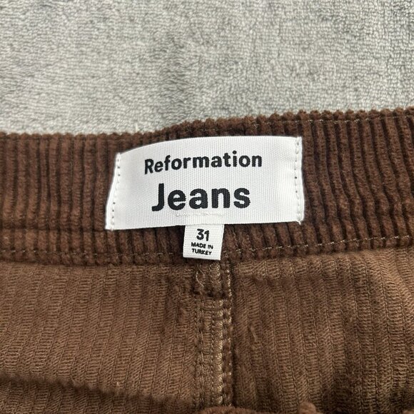 Reformation Skirt Womens 31 Elia Patch Pocket Corduroy Mini Brown Cafe Casual - Picture 7 of 9